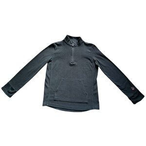Girls Cuddl Duds Fleecewear sweater Black front pockets Size M Fleece longsleeve